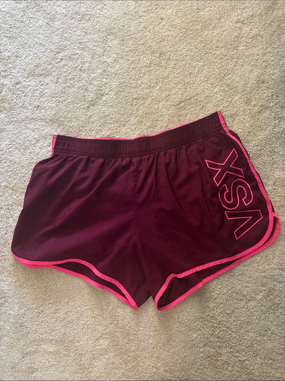 VSX Maroon Athletic Shorts with Hot Pink Trim